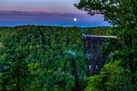 New River Gorge Bridge Sunrise Moon
